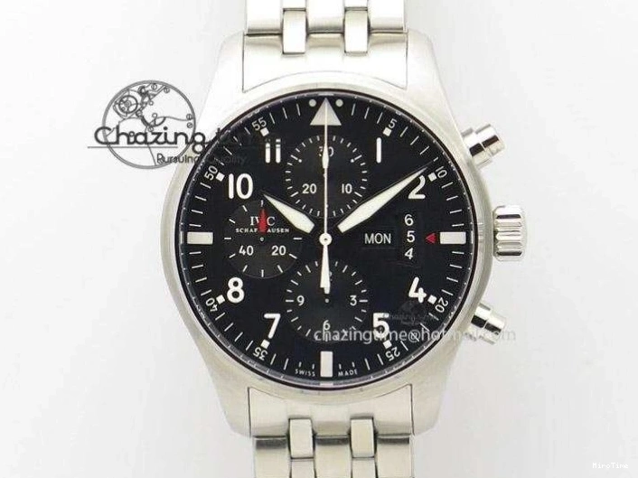 MIROTIME 0510 Durable Big Pilot 5019 Ceramic Case Black Dial Green Markers Asian 23J 7396